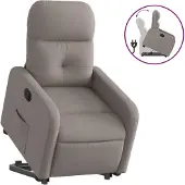 vidaXL Fauteuil relax avec releveur Taupe Tissu