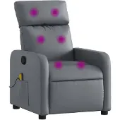 vidaXL Fauteuil de massage Gris Similicuir