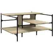 vidaXL Table basse en chêne Sonoma 100x100x48,5 cm Matériau dérivé du bois