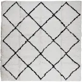 vidaXL Tapis shaggy à poils longs moderne crème et noir 200x200 cm