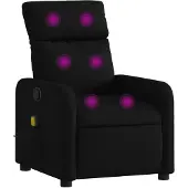 vidaXL Fauteuil de massage noir tissu
