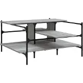 DKD Home Decor Table basse Gris Sonoma 100x100x48,5 cm bois composite