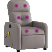 vidaXL Fauteuil de massage inclinable Taupe Tissu