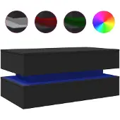 vidaXL Table basse avec lampes LED Noir 90x50x40 cm