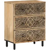 vidaXL Armoire d'appoint 60x33x75 cm bois massif mangue