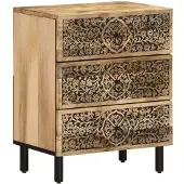 vidaXL Table de chevet 50x33x60 cm bois de manguier massif