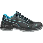 Puma Chaussure de sécurité pour femme Niobe Blue Wns Low Taille 39 noir/bleu S3 SRC ESD EN ISO 20345 Cuir pleine fleur