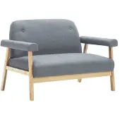vidaXL Canapé à 2 places Tissu Gris clair