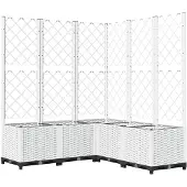 vidaXL Jardinière avec treillis Blanc 120x120x136 cm PP