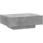 vidaXL - Table basse - 90x60x31 - cm - Panneau de particules - gris béton