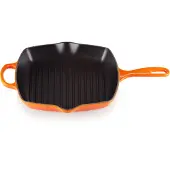 Le Creuset Skillet Poêle Gril Carrée 26 cm Orange-Rouge