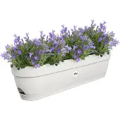 Elho Planteur Rectangle Vibia - Plastique - Réservoir - Ø70 - Blanc