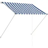 vidaXL Auvent rétractable 100x150 cm Bleu et blanc