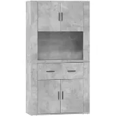 vidaXL Highboard gris béton bois composite