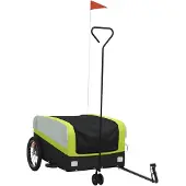 vidaXL Remorque vélo noir et vert 45 kg Fer
