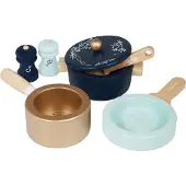 Le Toy Van Ensemble de casseroles en bois peint - Toy Van - Dimensions 32x63 cm - Jouet en bois