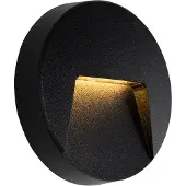 QAZQA Applique murale extérieure ronde noire avec LED IP65 - Gem