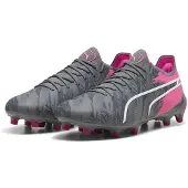 Puma King Ultimate Rush FG/AG Chaussures de football hommes gris foncé gris rose Gr 46