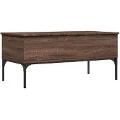 vidaXL Table basse marron imitation chêne 100x50x45 cm bois composite métal