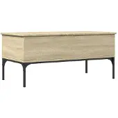 vidaXL Table basse chêne Sonoma 100x50x45 cm bois composite et métal
