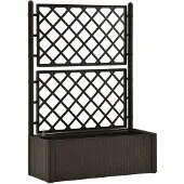 vidaXL Lit surélevé de jardin et treillis et système d'arrosage Moka