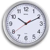 MAUL Horloge murale MAULrun Ø 25.2 x 5 cm plastique 1 x AA (1.5 V) argenté