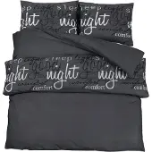 vidaXL Ensemble de literie noir 140x200 cm coton