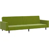 vidaXL Canapé-lit 2 places vert clair velours