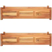 vidaXL Lits surélevés de jardin 2 pcs Bois d'acacia 100x30x25 cm