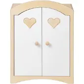 Van Dijk Toys Jouets en bois Vestiaire de poupée - Naturel avec blanc (qualité crèche)