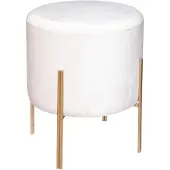 Atmosphera Tabouret d'appartement Living ivoire en velours