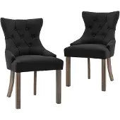 vidaXL Chaise de salle à manger 2 pcs. tissu noir