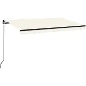 vidaXL Store manuel rétractable 450x350 cm Crème
