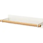 Yamazaki Porte-essuie-tout ou essuie-vaisselle magnétique Home - Rangement de cuisine Acier + Bois Blanc