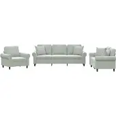 vidaXL Ensemble de canapés 3 pièces avec coussins gris clair velours