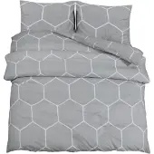 vidaXL Ensemble de literie Gris 225x220 cm coton
