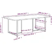 vidaXL Table de salle à manger 200 cm Bois de mangue rugueux