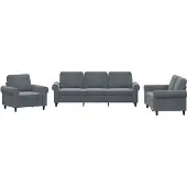 vidaXL Ensemble de canapés 3 pièces avec coussins gris foncé velours