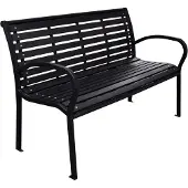vidaXL Banc de jardin noir 116 cm Acier et WPC