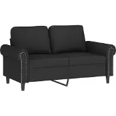 vidaXL Canapé à 2 places Noir 120 cm Velours