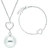 Bola Crystal Heart bola de grossesse Silver