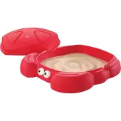 Step2 Crabbie Sandbox - Avec couvercle et bancs - Bac à sable crabe en plastique / plastique avec couvercle en coquille - Deux bancs en plastique moulé