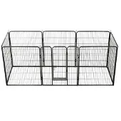 vidaXL Parc pour chiens 8 panneaux acier 80 x 100 cm noir