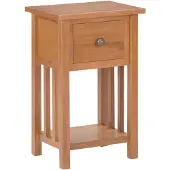 vidaXL Table à revues avec tiroir 35x27x55 cm Bois de chêne solide