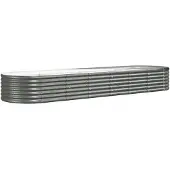 vidaXL Lit surélevé de jardin Acier galvanisé 296x80x36 cm gris
