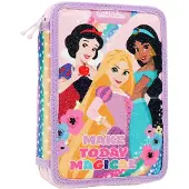 Disney Trousse à crayons Princesse - remplie d'accessoires - multicolore