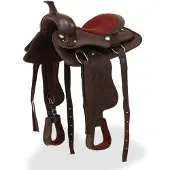 vidaXL Selle western, licol & plastron cuir véritable 13" marron