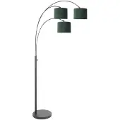 Steinhauer Lampadaire Sparkled Light noir avec capuchons verts