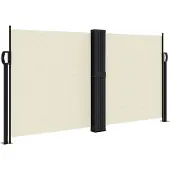 vidaXL Marquise latérale extensible Crème 120x600 cm