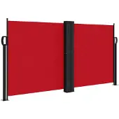 vidaXL Marquise latérale extensible rouge 120x1000 cm